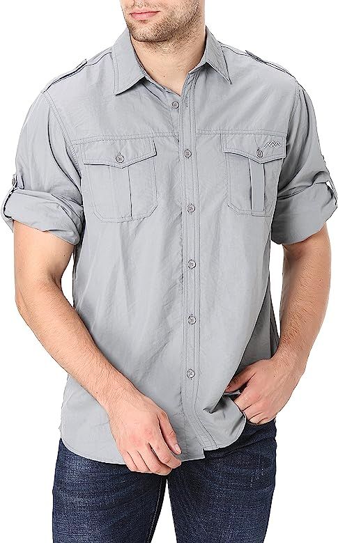 TRAILSIDE SUPPLY CO. Men's Button Down Shirts Lightweight，Fishing/Traveling/Hiking | Amazon (US)