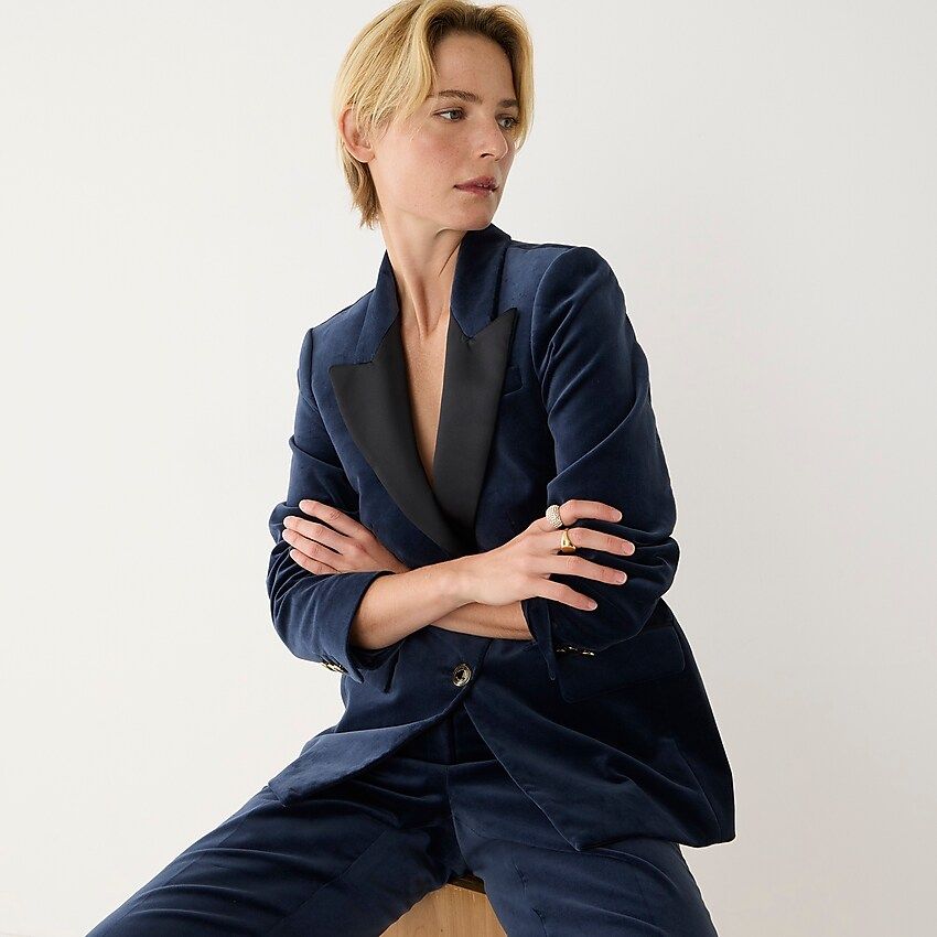 Marie Marot X J.Crew blazer in stretch velvet | J.Crew US