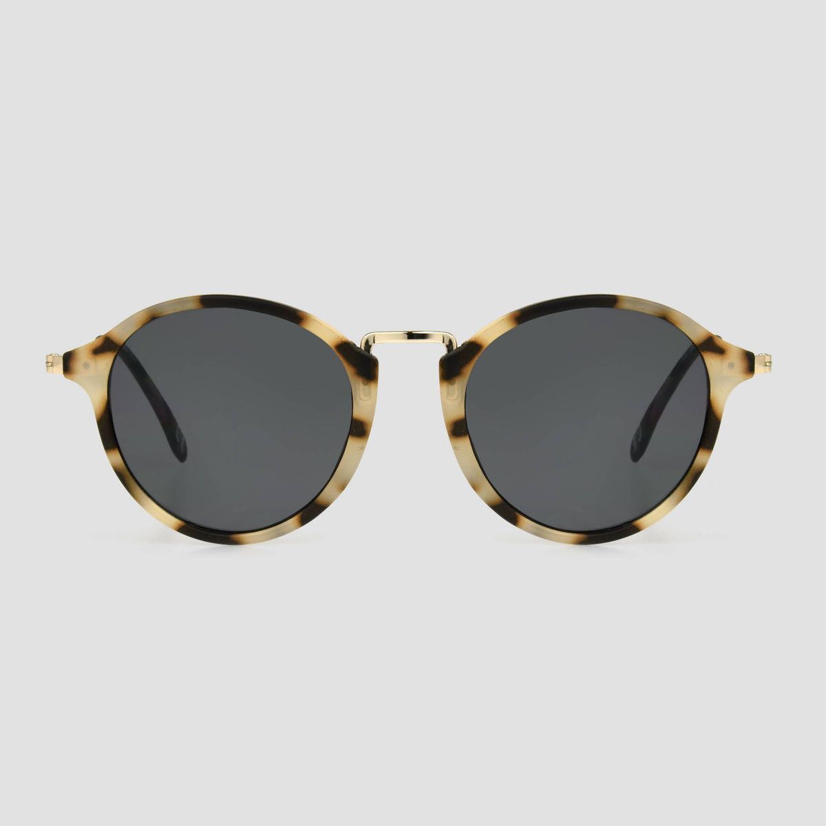 Women's Tortoise Shell Print Metal Round Sunglasses - Universal Thread™ Brown/Gold | Target