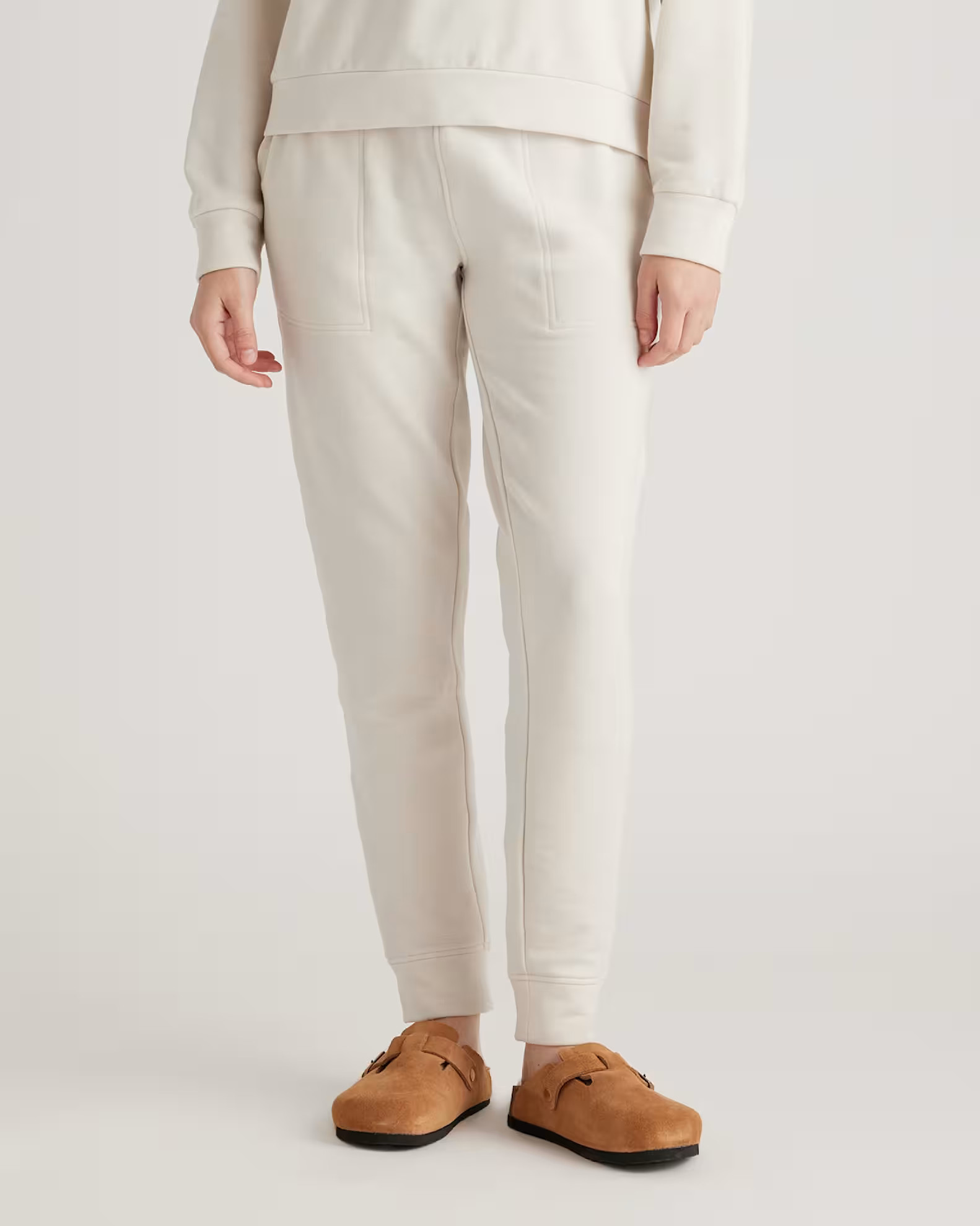 SuperSoft Fleece Joggers in Off White | Quince