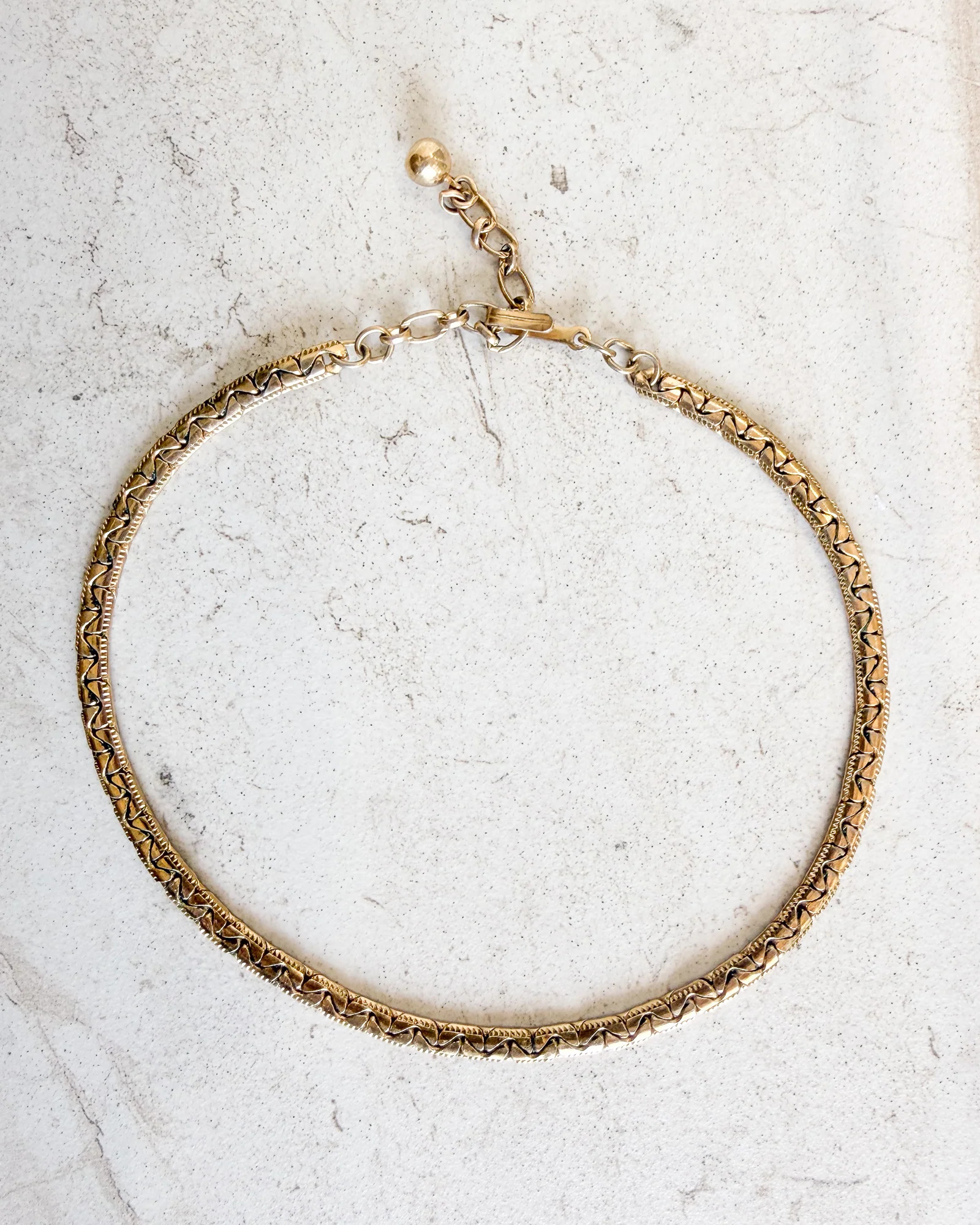 Vintage Signed Direction One Gold Tone Chain Collar Necklace | Care Tucker