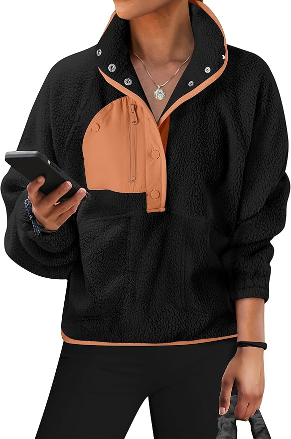 ARNABESS Womens Oversized Sweatshirt Fleece Sherpa Jacket Cropped Pullover Fuzzy Lightweight Wint... | Amazon (US)