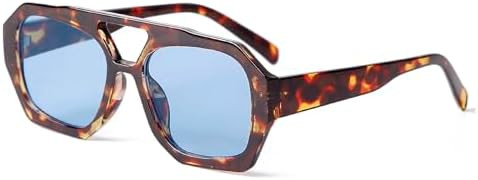 ADE WU Trendy Aviator Sunglasses for Women Men Retro Vintage Oversized 70s Thick Pilot Style Sun ... | Amazon (US)