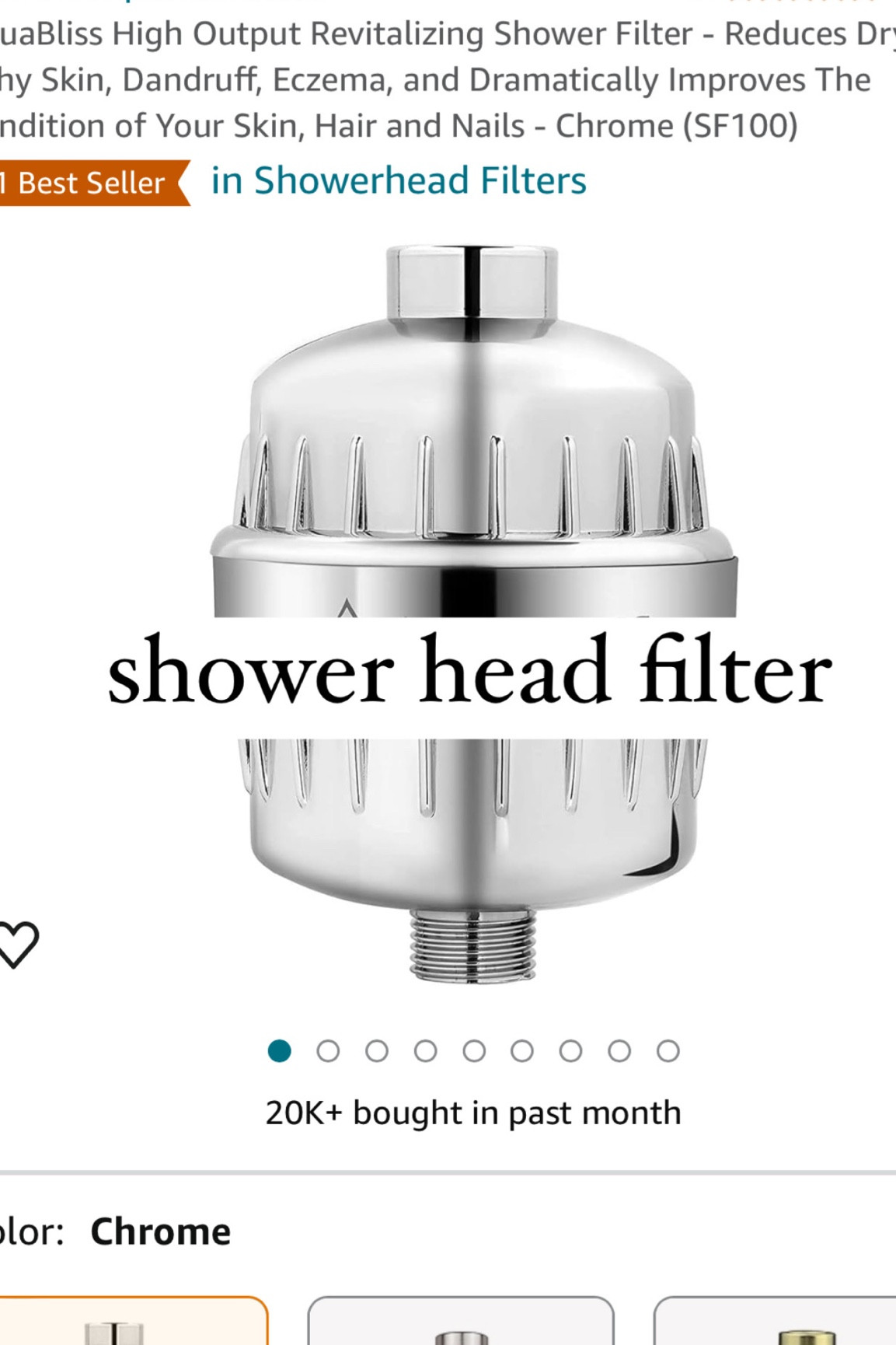 add this to your shower head to limit hard water and mineral build up in your water :) 