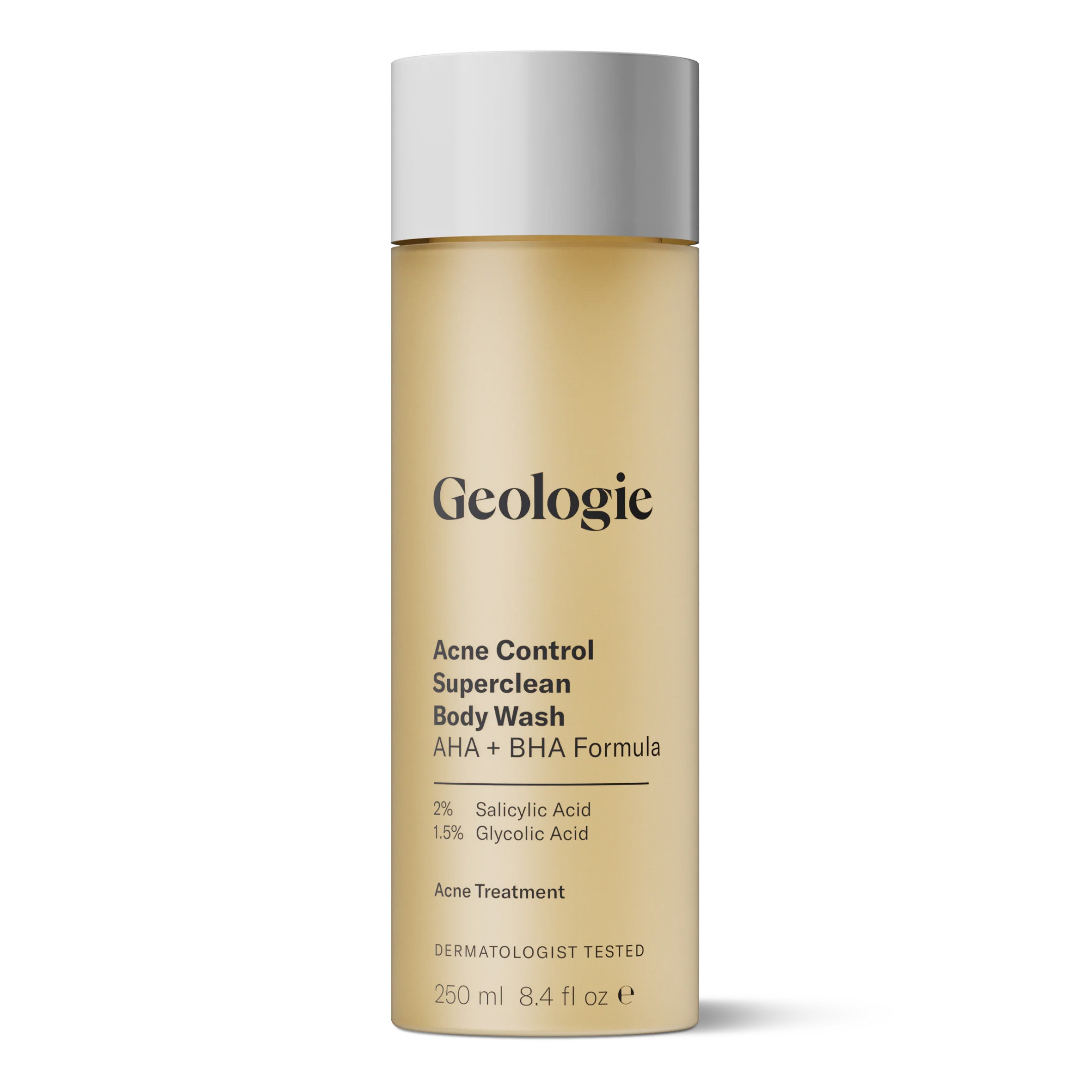 Geologie Acne Control Body Wash with 2% Salicylic Acid | Gentle + Effective - No Benzoyl Peroxide | 8.4 fl oz | Geologie