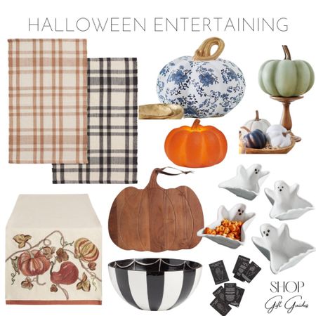 Halloween entertaining picks! 

Get your front door ready with a checkered layering mat to go underneath a more fun doormat. Add some pumpkin decor around the house! Set your table with a gorgeous runner that will last all season long, not just Halloween! Serve cheese on a cute pumpkin board and candy or dips in the ghost bowls! Serve your trick or treaters candy or serve guests chips with a fancy skeleton bowl! Play a palm reading card game with your guests for some Halloween fun! 


#LTKhome #LTKHalloween #LTKSeasonal