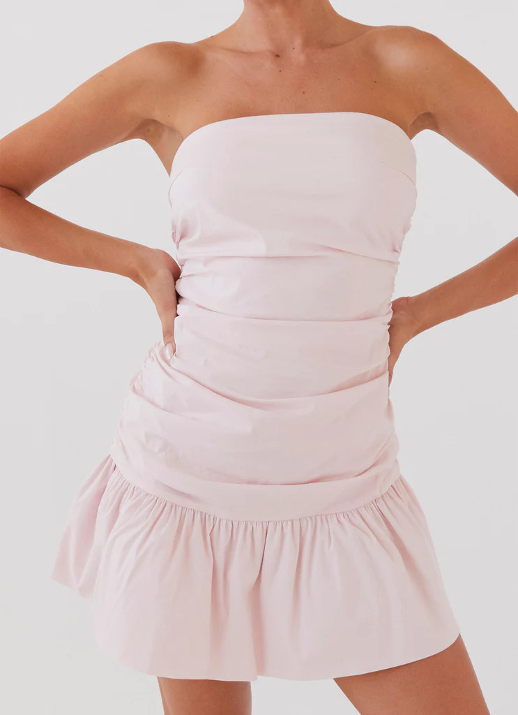 Peppermayo Exclusive -  Dear Taylor Ruched Mini Dress - Pink Cloud | Peppermayo (Global)
