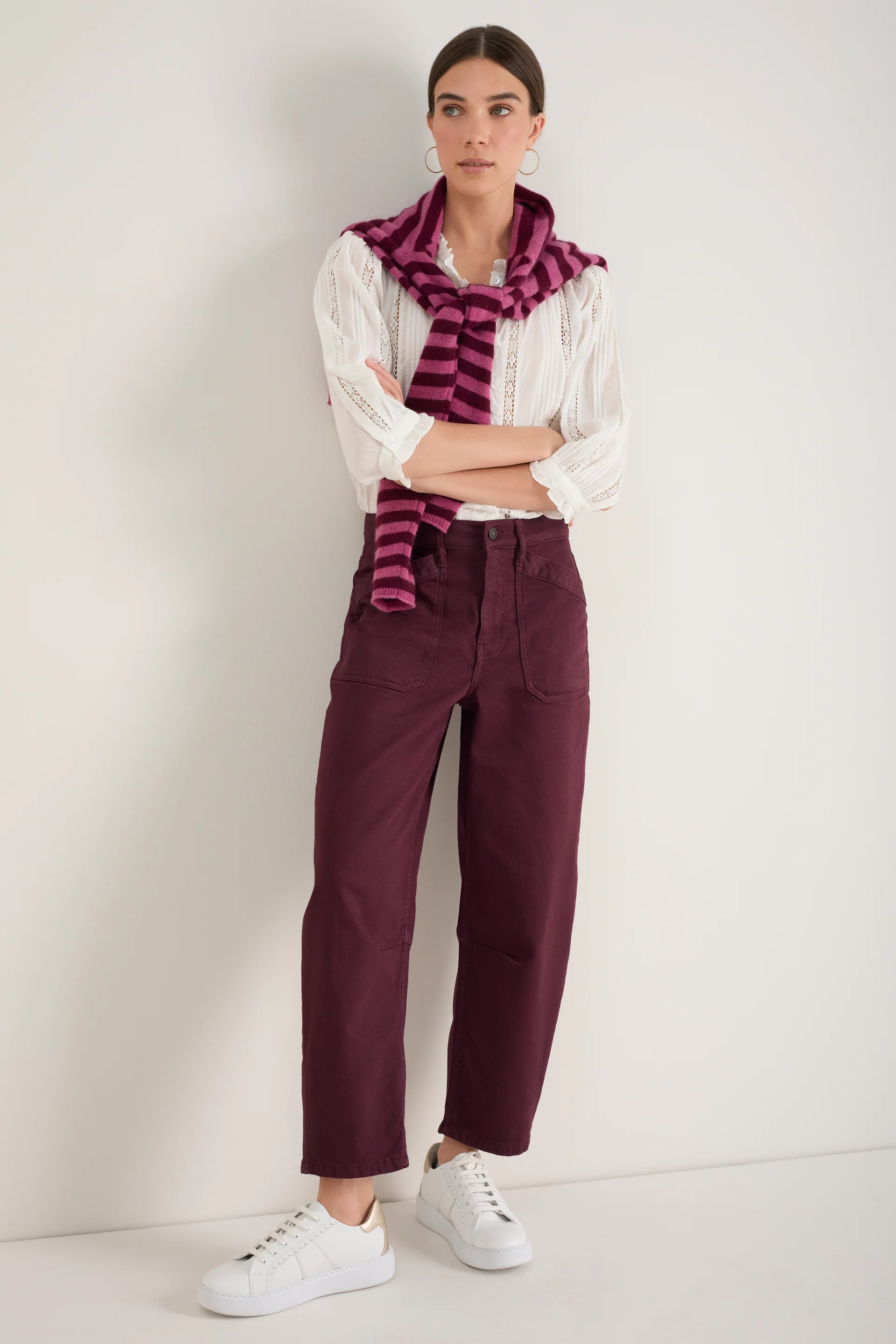 Kaya Cargo Barrel Jean - Raisin | WYSE London