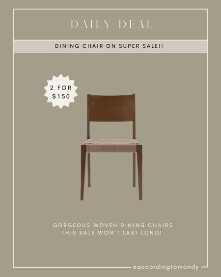 DAILY DEAL / dining chairs on super sale / 2 for $150!!!

Woven dining chairs, dining room, world market, McGee and co, amber interiors, neutral decor, earthy organic

#LTKhome #LTKunder100 #LTKsalealert