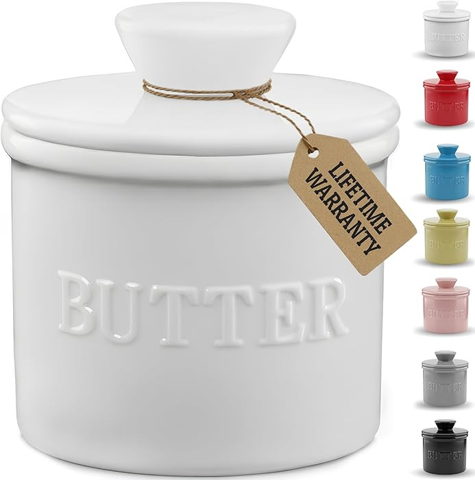 PriorityChef French Butter Crock with Lid, Keep Butter Spreadable & Fresh, Butter Keeper to Leave... | Amazon (US)
