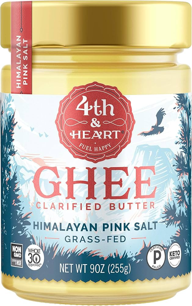 4th & Heart Himalayan Pink Salt Grass-Fed Ghee, 9 Ounce, Keto Pasture Raised, Lactose and Casein ... | Amazon (US)