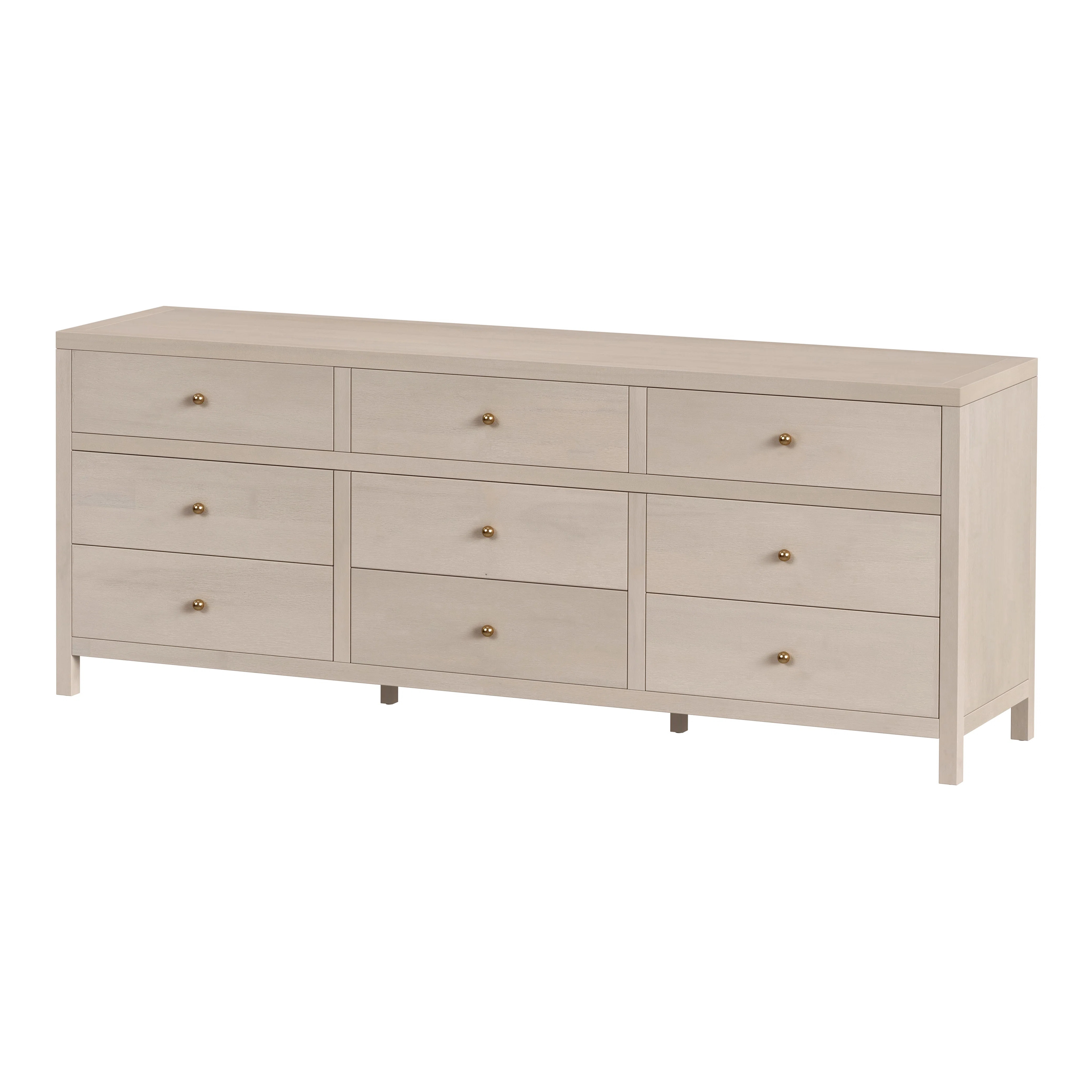 Celine 84 in. W Rectangular Wood 9 Drawer Dresser, Antique Taupe | Wayfair North America