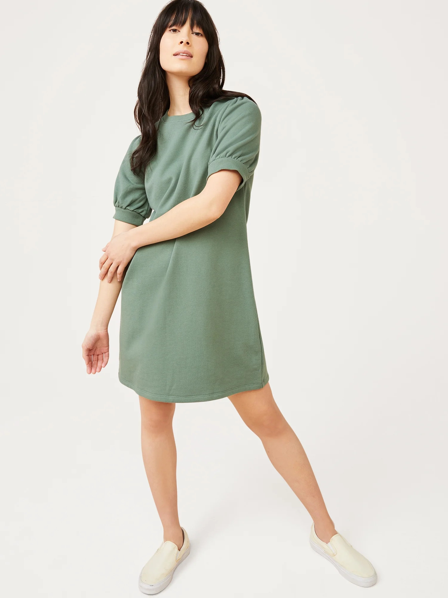 Free Assembly Women’s Puff Shoulder Dress | Walmart (US)