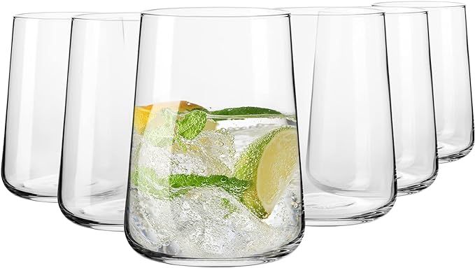 Krosno Water Glasses | Set of 6 | 16.6 fl oz | Water Drinks Juices | Infinity Collection | Elegan... | Amazon (US)