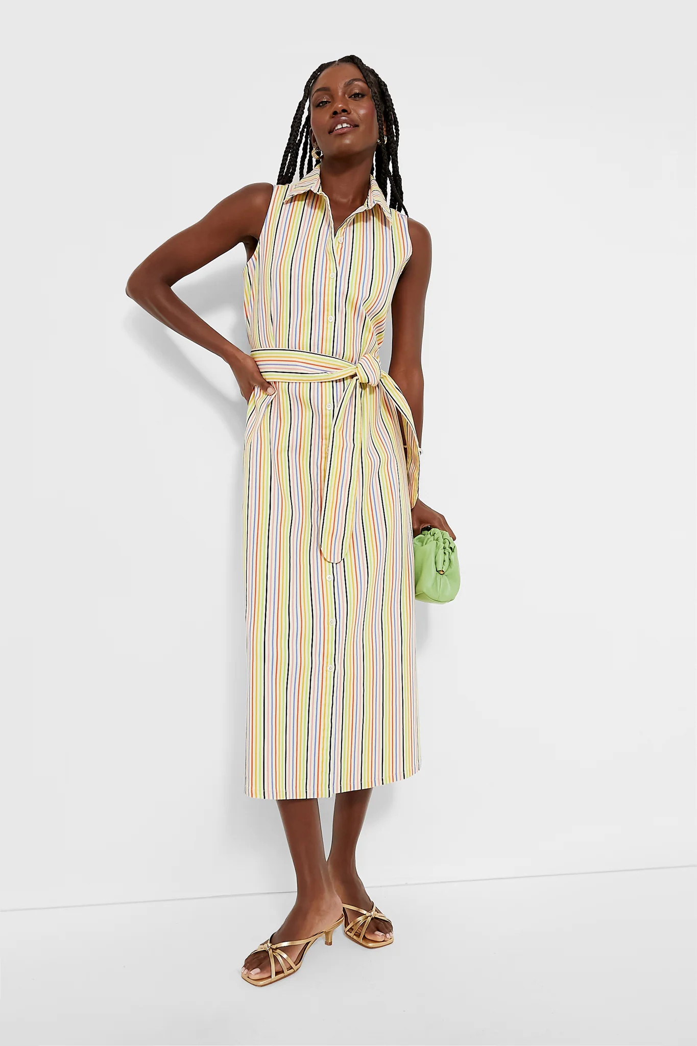 Rainbow Stripe Sleeveless Riley Dress | Tuckernuck (US)