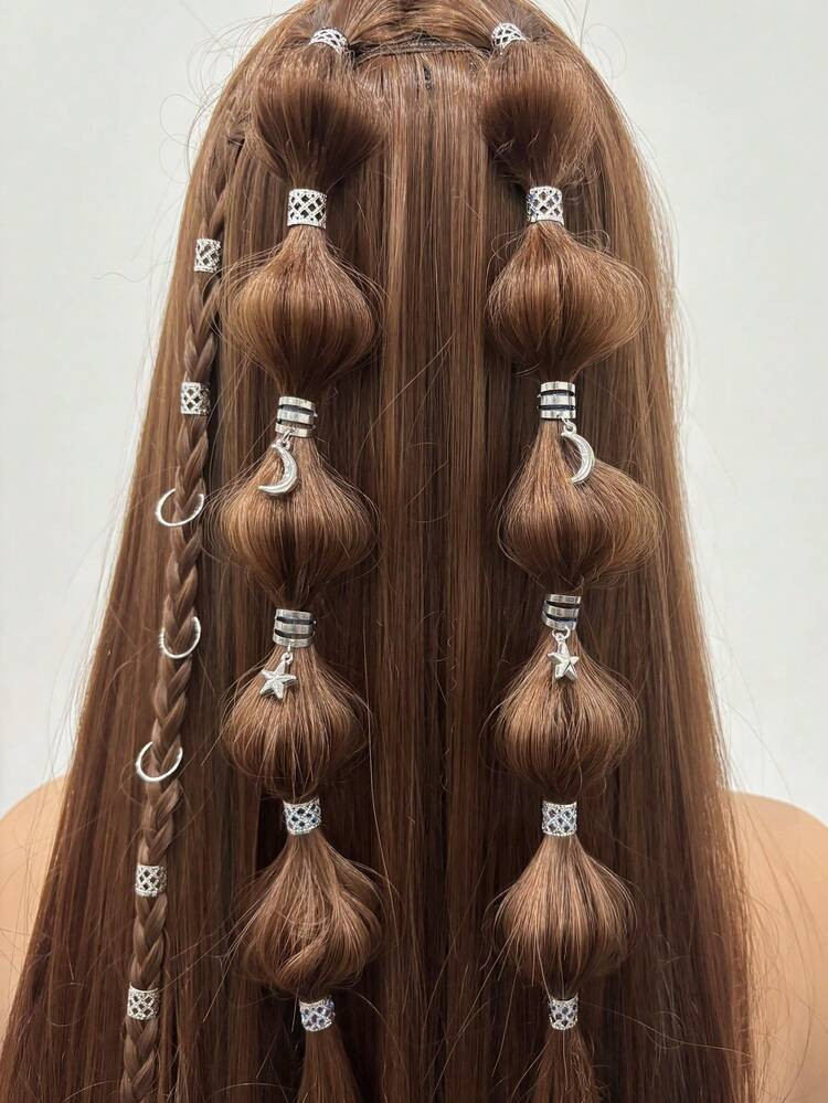44pcs Star & Moon Combination Hollow Metal Hair Clips, Suitable For Women & Girls Holiday Decorat... | SHEIN