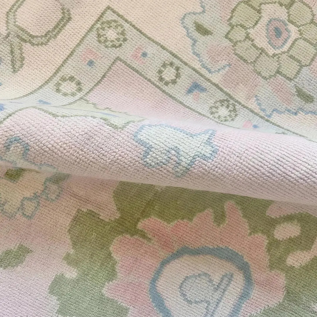 Muted Pink Turkish Oushak Rug : Hand Knotted Vintage Floral Style Home Decor Rugs & Carpet - Etsy | Etsy (US)