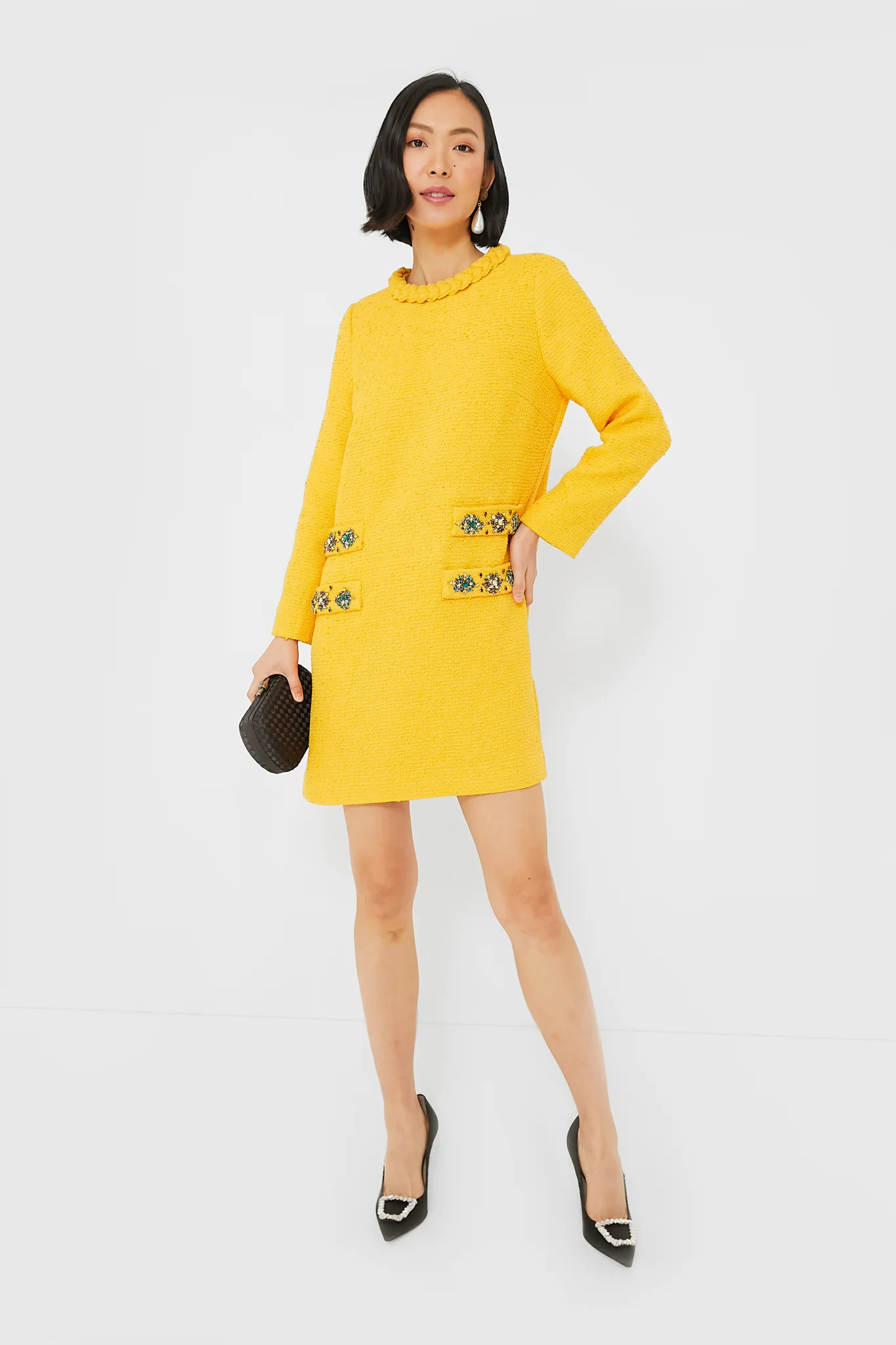 Marigold Tweed Long Sleeve Jackie Dress | Tuckernuck (US)