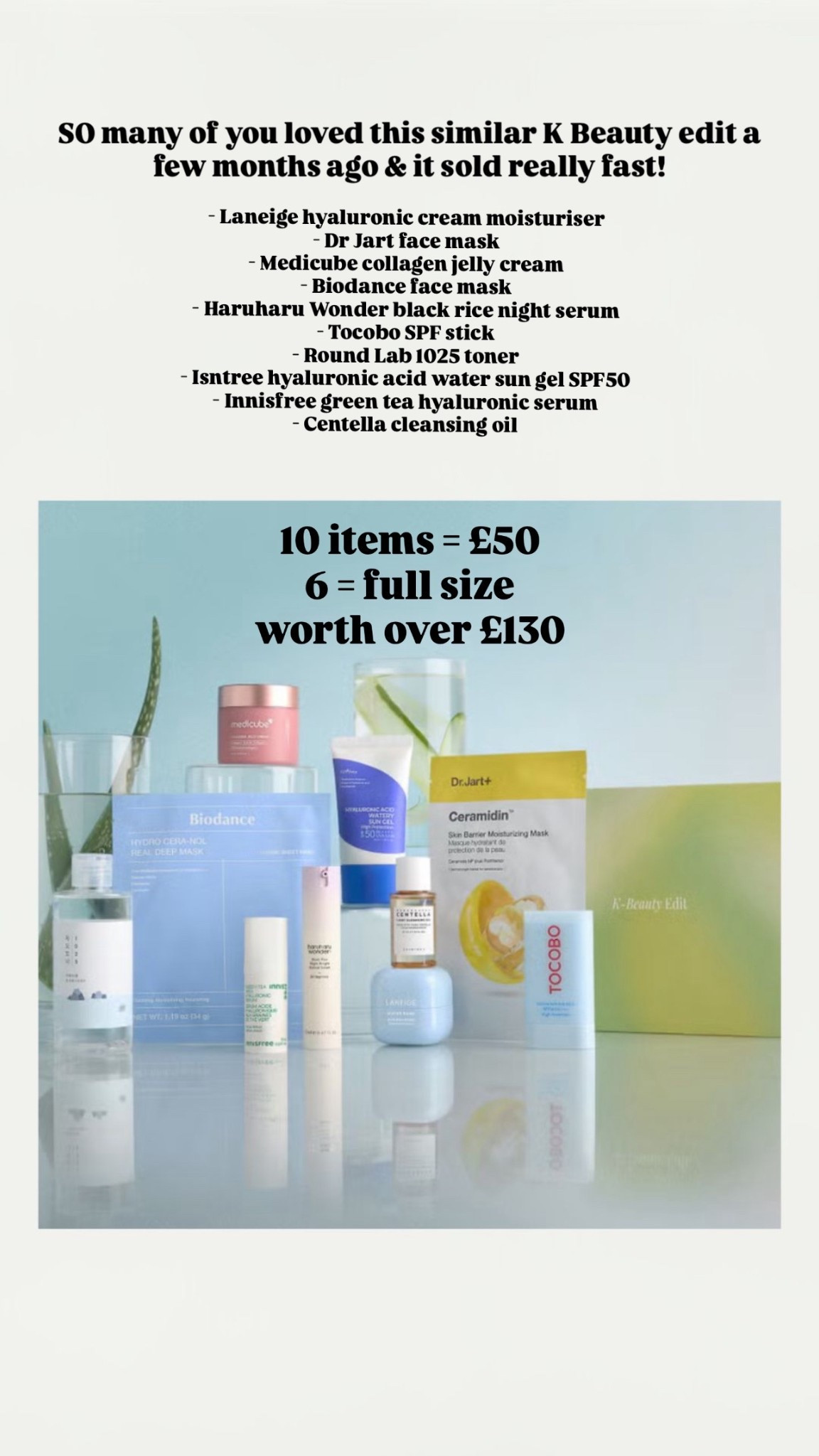 k beauty edit for £50 worth over £130 