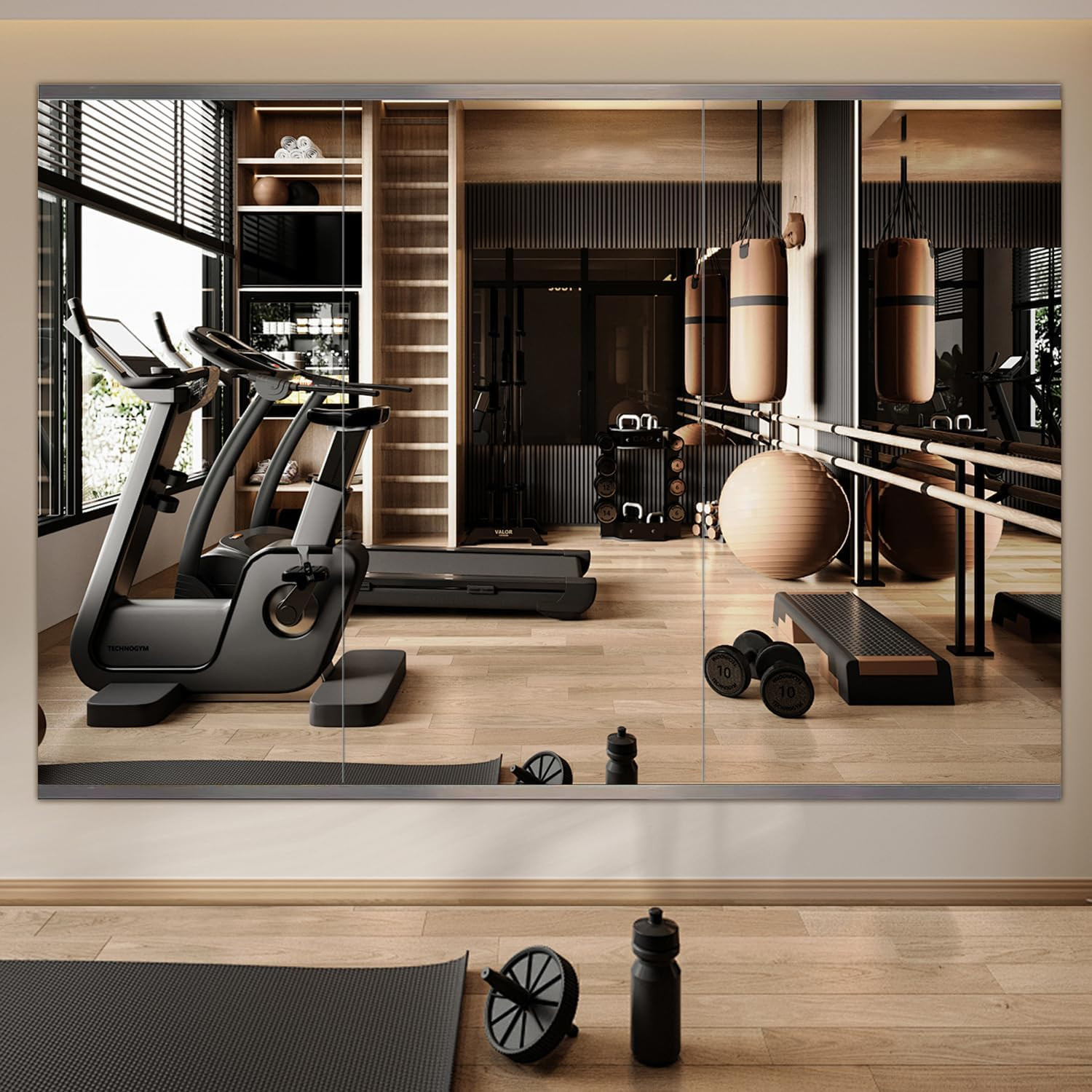 Home Gym Mirror, 48''x24''x3PCS, Large Full Body Mirror for Yoga, Glass Frameless Mirror for Wall... | Amazon (CA)