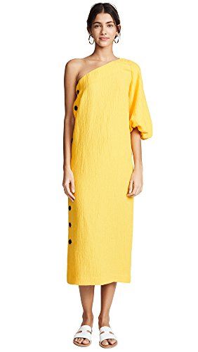 Mara Hoffman Women's Emilie One Shoulder Dress, Yellow, 2 | Amazon (US)