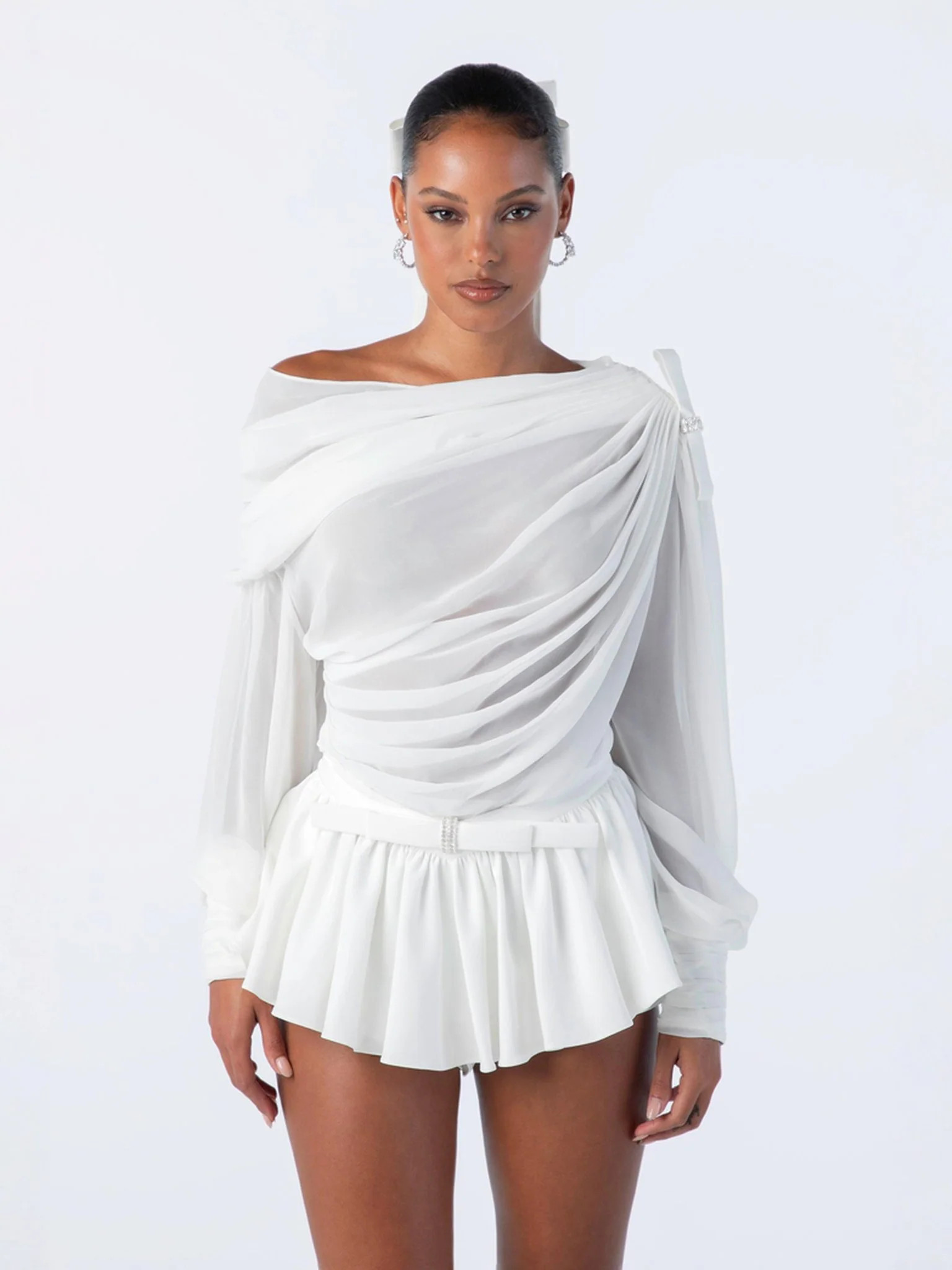 Demi Top: White Top for Engagement Party | Nana Jacqueline | Nana Jacqueline