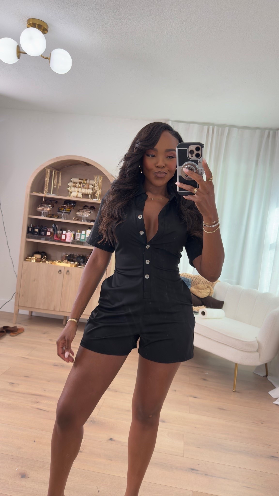 Scroll to shop 🖤  

A chic everyday look featuring a fitted black button-front romper with a tailored silhouette for an effortless, put-together outfit.

Perfect for brunch, casual dinners, or weekend outings.

Measurements: 5'4" | 138 lbs | 34D | 27" waist | 40" hips

Follow me on Instagram and YouTube @kirasfashionfinds

#LTKgrwm #LTKootd #LTKvlog