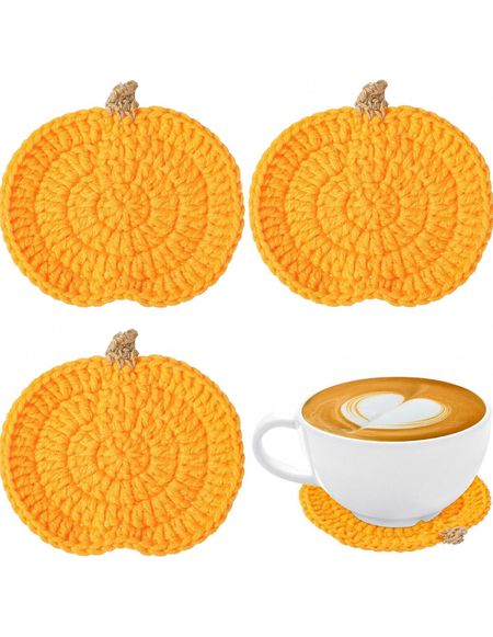 Crochet Pumpkins Coaster Handmade Knitted Drink Coaster Set Autumn Drink Cup Pad Mats Absorbent Bottle Mug Place Mats for Table Protection Fall Halloween Thanksgiving Themed Party Decoration (4 Pcs)

#LTKhome #LTKunder50 #LTKSeasonal