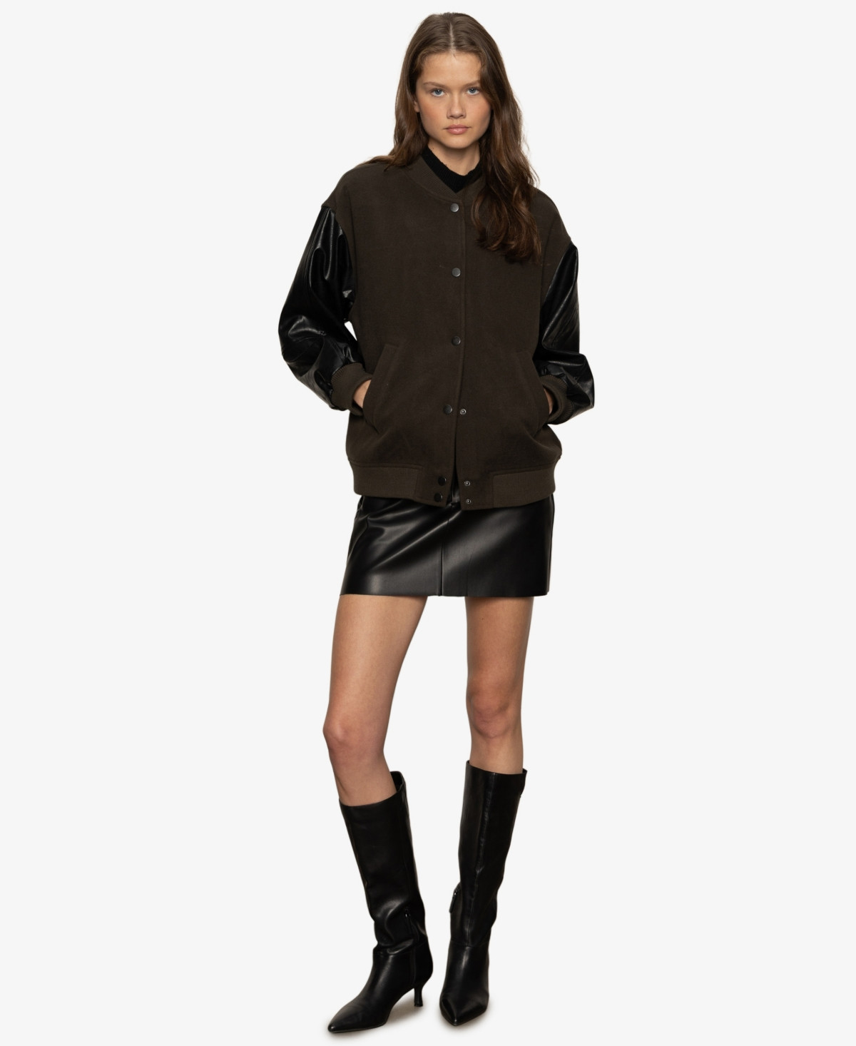 Sanctuary Women's Club Varsity Jacket - Midnight Olive | Macy's
