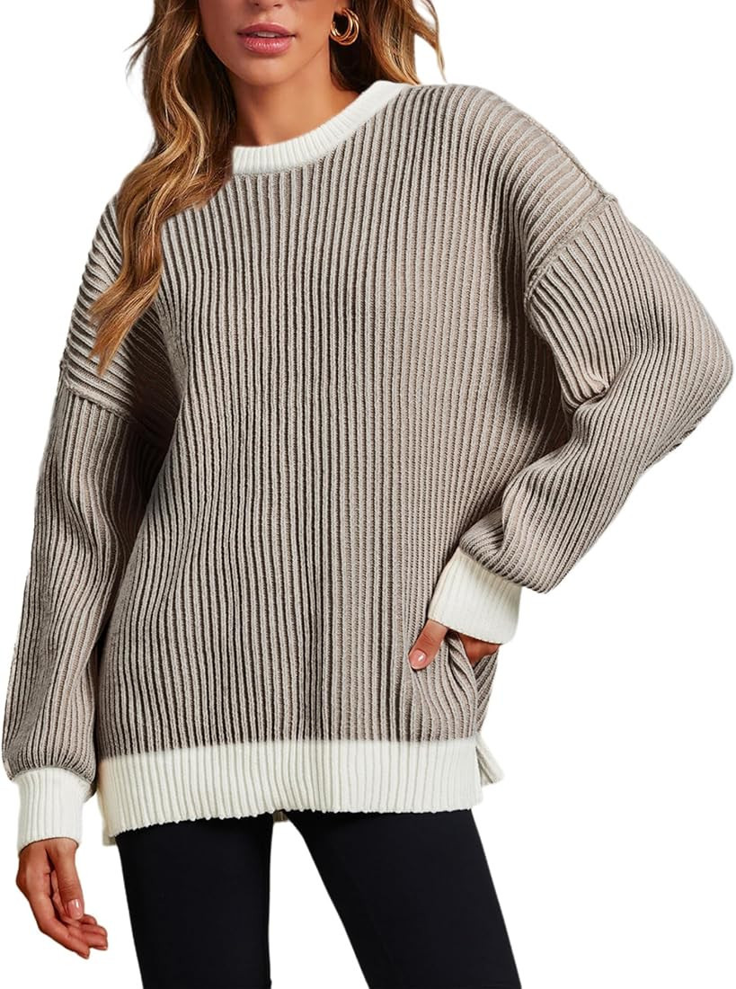 MISSFASHION Beyond Chenille Sweater for Women Fall Casual Long Sleeve Crew Neck Pullover Rib Knit... | Amazon (US)