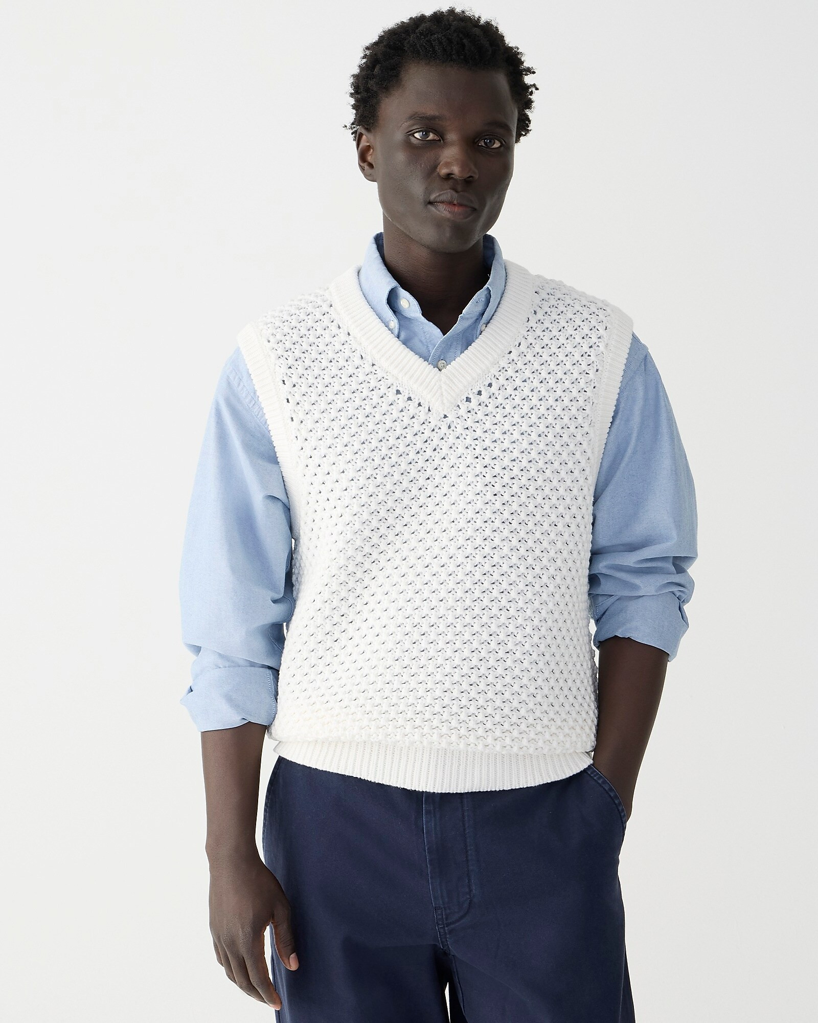 Cotton berry-stitch sweater-vest | J. Crew US