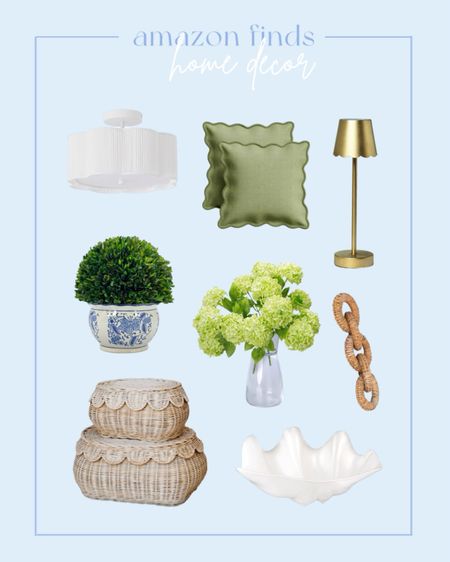 Amazon Finds: Grand Millennial Home Decor 

Hydrangeas | Scalloped pillows | scalloped lamp | chinoiserie | scalloped basket | Amazon finds | Amazon home | 

#LTKU #LTKSeasonal #LTKhome