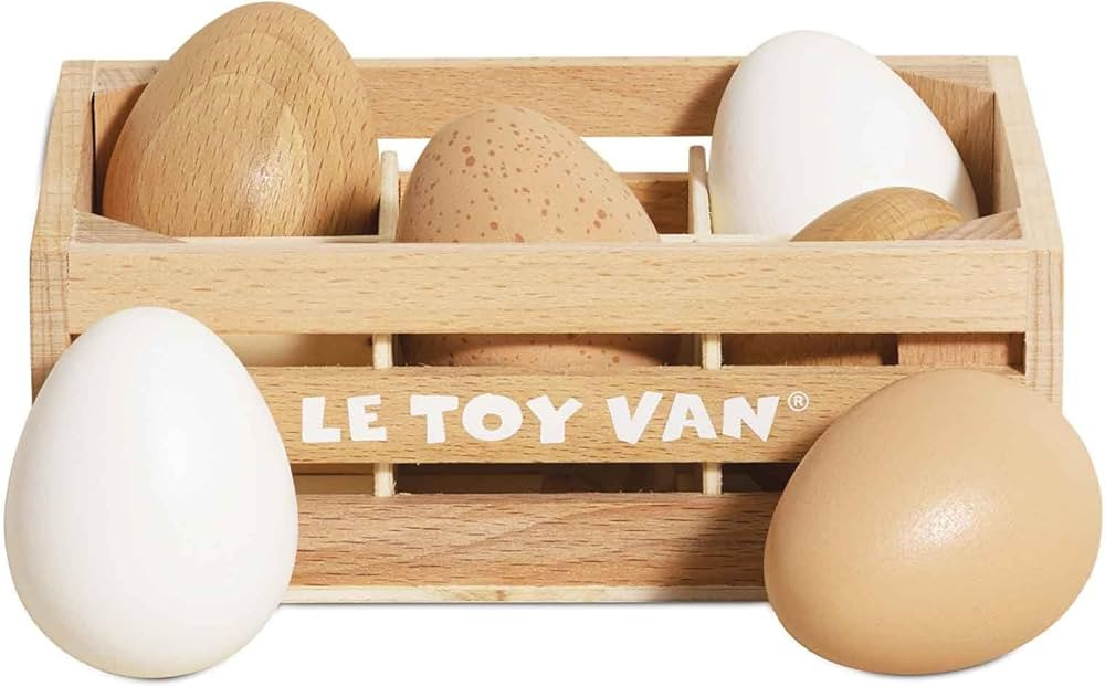 Le Toy Van - Wooden Honeybee Market Farm Eggs Half Dozen Crate | Perfect for Supermarket, Food Sh... | Amazon (US)