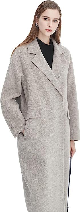 S・DEER Winter Women's Casual Lapel Basic H-shaped Long Wool Coat | Amazon (US)