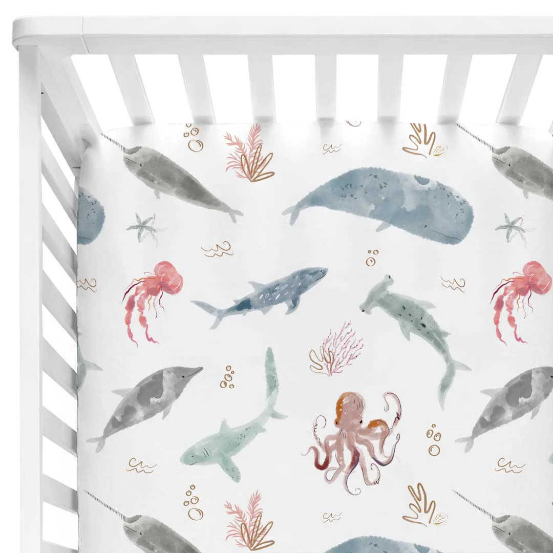 Sea Life Crib Sheet | Caden Lane