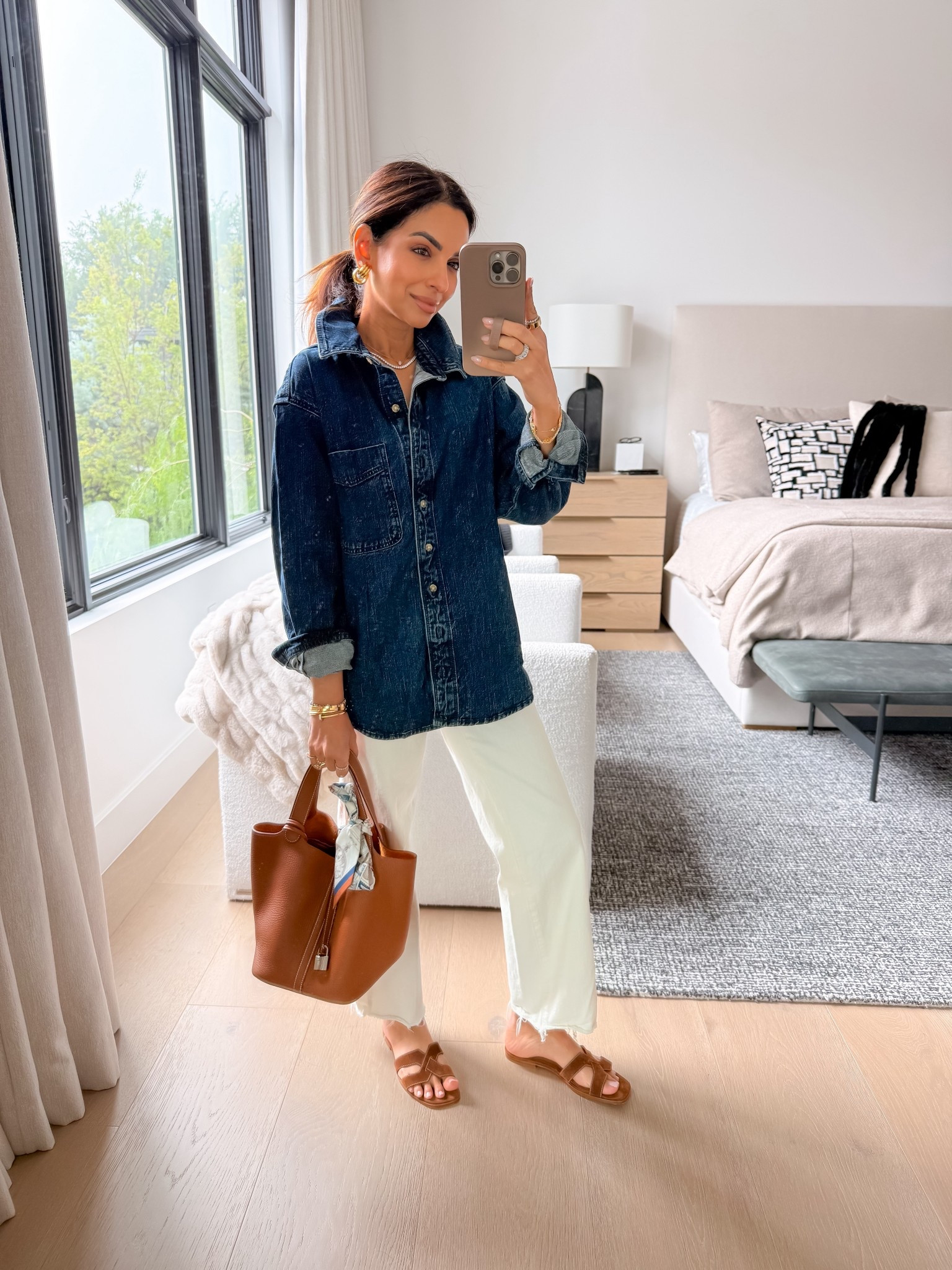 Wearing my true size XS in denim shirt & 24 regular length in denim. My sandals are a fav purchase this season & I did my true size for reference 

#LTKootd #LTKOver40 #LTKPetite