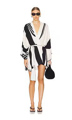 SNDYS Alba Wrap Dress in Black Print from Revolve.com | Revolve Clothing (Global)