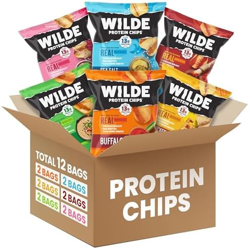 WILDE Protein Chips Variety Pack, High Protein Snacks for Adults, Keto Chips, Gluten Free, Low Ca... | Amazon (US)