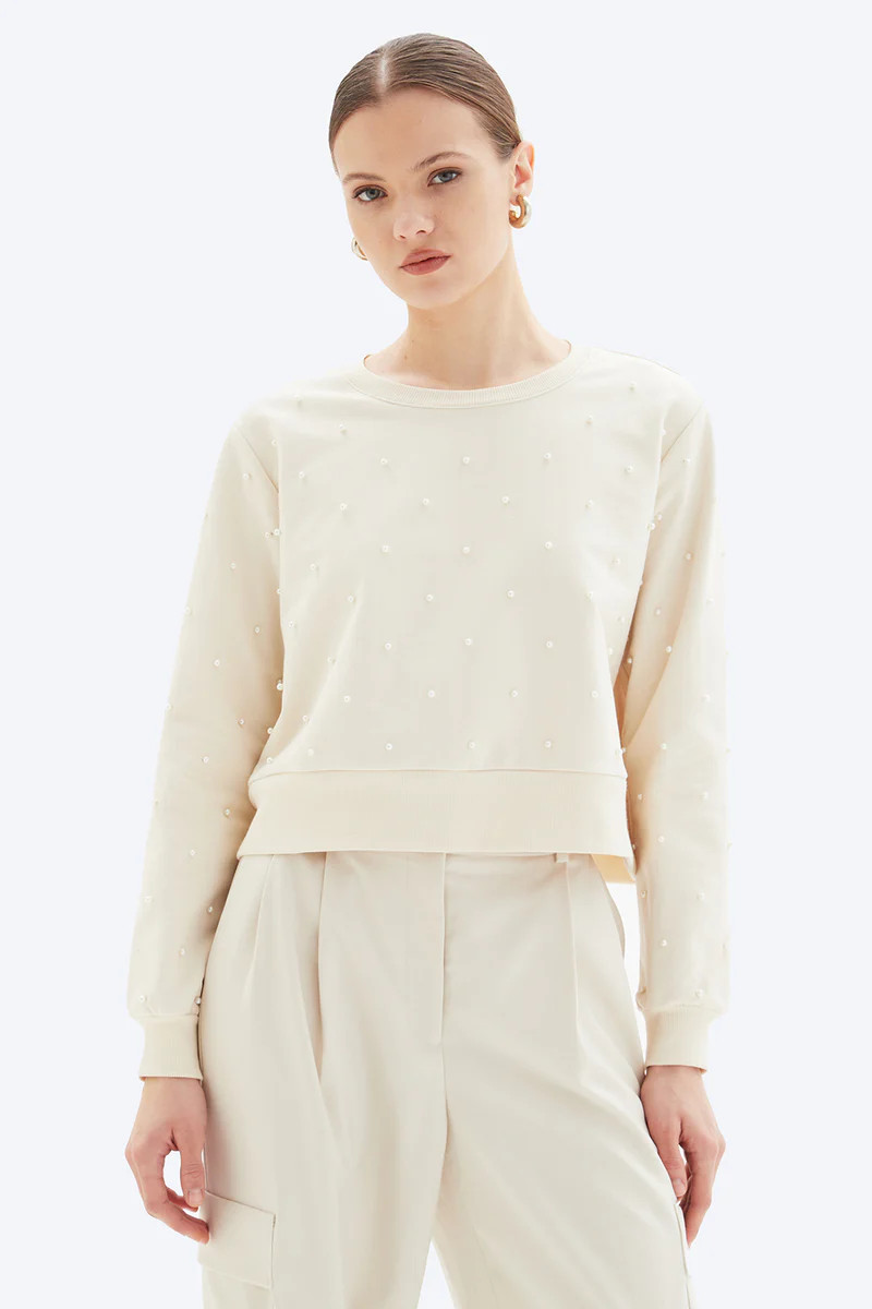 ALL OVER PEARL - Straight Round Neck Sweatshirt | CHRLDR