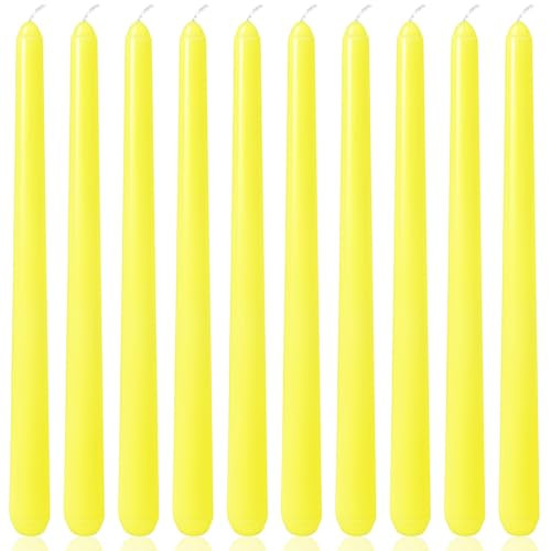 10 Inch Yellow Taper Candles for Summer Parties, 10 Packs Unscented Candlesticks for Dinner Birth... | Amazon (US)