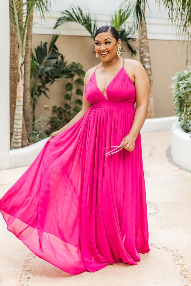 It All Begins With Love Magenta Maxi Dress | Pink Lily