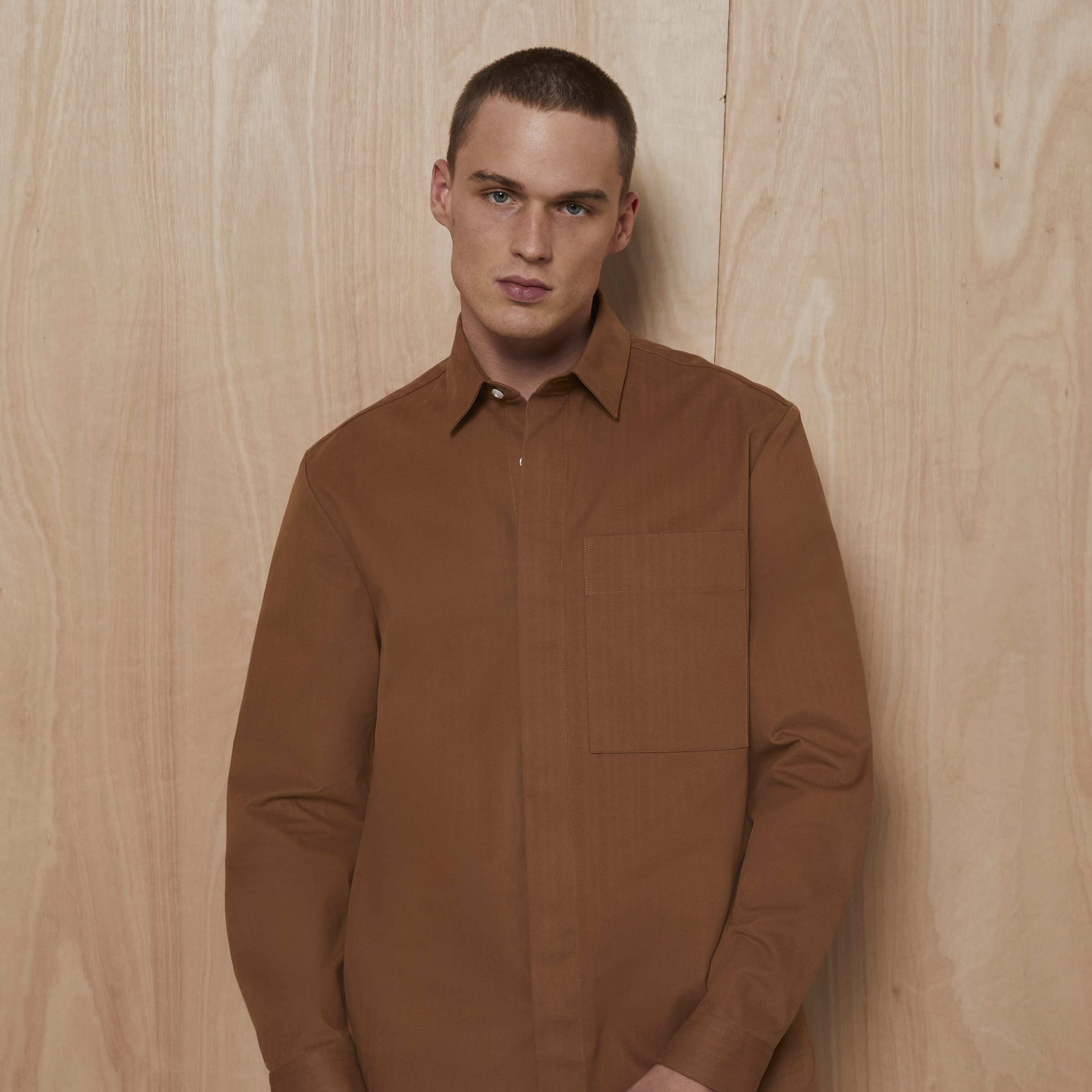 Mens River Island Brown RI Studio regular fit overshirt | River Island (UK & IE)