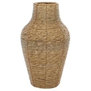 PRIVATE BRAND UNBRANDED Brown Faux Seagrass Decorative Vase 042167 - The Home Depot | The Home Depot