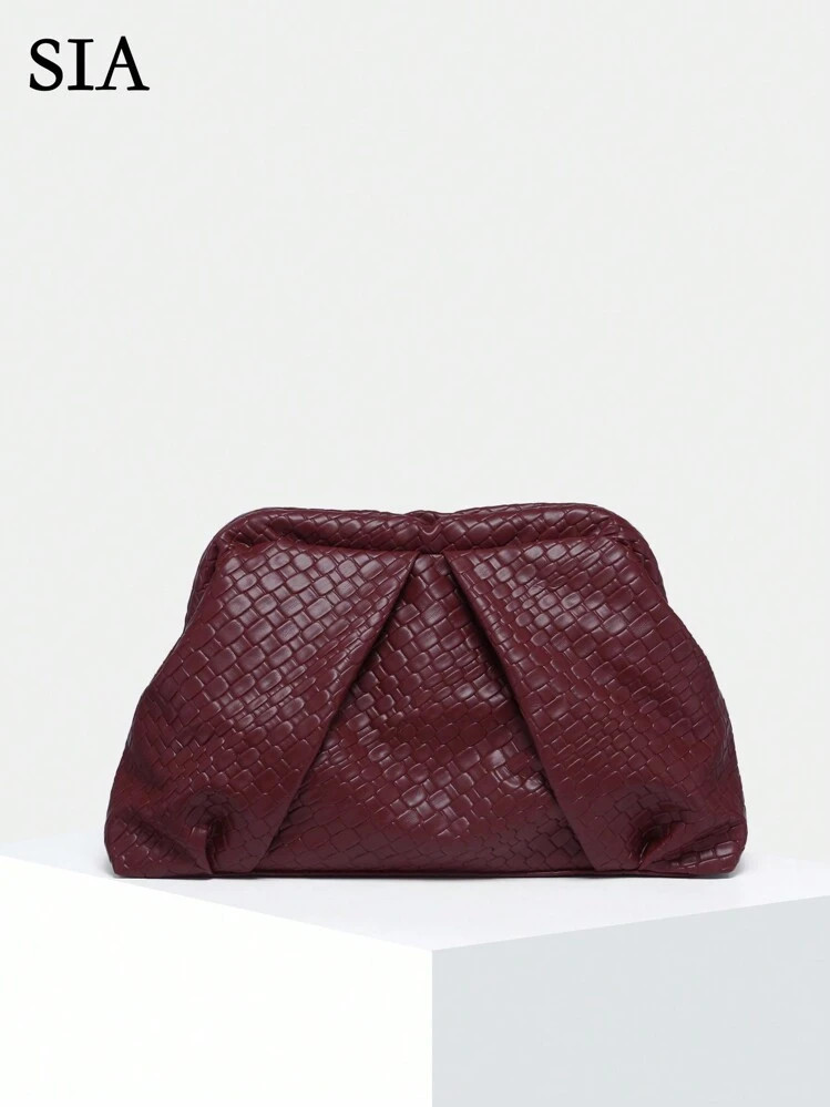 1pc Women's Vintage Minimalist Old Coin Style Solid Metallic Color Angora Crackle Texture Pleated... | SHEIN