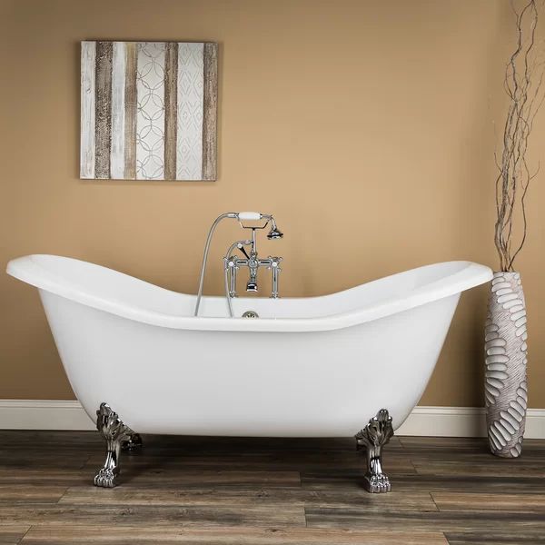 CHA72DS7LPBNM Serenity 72'' x 31'' Freestanding Soaking Acrylic Bathtub | Wayfair North America