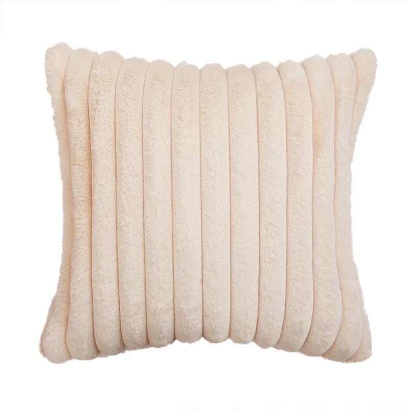 Byford Striped Faux Fur Pillow Cover (Set of 2) | Wayfair North America