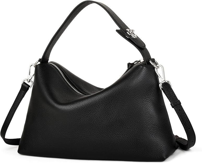 Premium Full-Grained Leather Crossbody Bags for Women, Slouchy Shoulder Bag with Adjustable Strap... | Amazon (US)