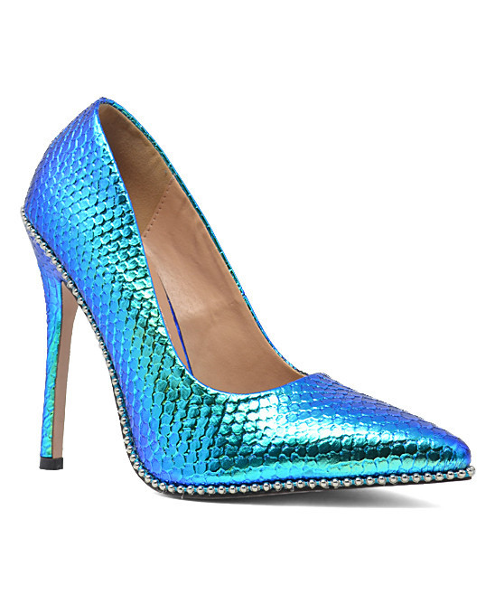 Chase & Chloe Women's Pumps MERMAID - Mermaid Metallic Lala Pump - Women | Zulily