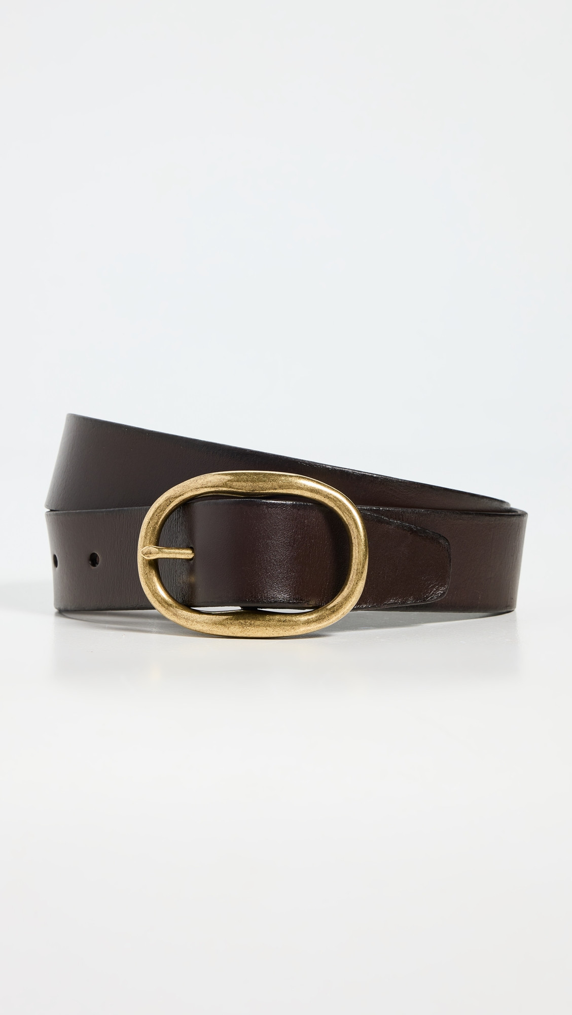 Madewell Oval Buckle Belt True Black L | Shopbop