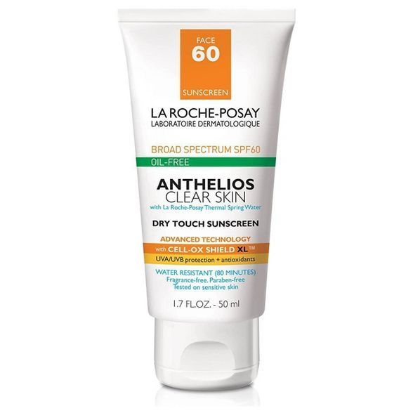 La Roche Posay Anthelios Clear Skin Oil Free Dry Touch Sunscreen Lotion - SPF 60 - 1.7oz | Target